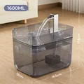 Automatischer Katzenbrunnen 1600 ml mit Maßangaben 16,5 x 12 x 17,5 cm im Bild - CN Stecker-Typ / 1,6L / Transparentes Blau
