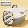 Cage de transport élégante grise pour animaux 51x31x35cm style porte en caoutchouc pour chats - Style Porte en Plastique / 51x31x35cm / Gris