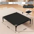 Strapazierfähiges schwarzes erhöhtes Haustierbett XL 76x67x19,5 cm mit Oxford-Gewebe - XL / Feldbett Set / Komplettes Bett + Ersatznetz (76x67x19.5cm) / Schwarz