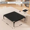 Erhöhtes Haustierbett in Größe M mit schwarzem Oxford-Stoff für Katzen und kleine Hunde - M / Feldbett Set / Komplettes Bett + Ersatznetz (67x49x19.5cm) / Schwarz