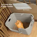 Set de arenero para gatos gris extra grande con alfombrilla de nido de abeja y pala - Extra Grande 50CM + Alfombra + Pala / Gris