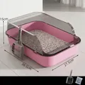 Arenero para gatos rosa semicerrado con pala, inodoro de plástico 38,5x27,5x15cm. - Semi-Cerrado Mediano (38.5cm) / Rosa Melocotón
