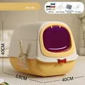 Extra-large fully enclosed butterfly cat litter box in yellow, includes scoop and UV lamp - UVC UV Light Model / Complete Bowknot Set Included / Cheese Yellow