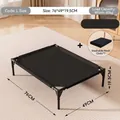 Erhöhtes Haustierbett Größe L, 76x49x19,5cm mit zusätzlichem Netzersatzbezug für Hunde - L / Feldbett Set / Komplettes Bett + Ersatznetz (76x49x19.5cm) / Schwarz