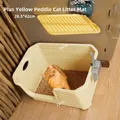 Arenero para gatos abierto beige extra grande con alfombrilla para arena amarilla - Extra Grande 50CM + Alfombra + Pala / Color Té con Leche