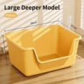 Arenero para gatos abierto amarillo extra grande con paredes de 20 cm antisalpicaduras - Caja de Arena Gigante 50CM + Pala / Amarillo