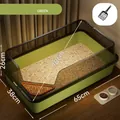 Extra large lime green cat litter box with high splash guard and free scoop - With Scoop / 65x38x26cm / Mint Green