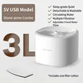 Weißer 3L automatischer Haustier-Wasserbrunnen mit leisem Durchfluss und USB-Anschluss - 3L Trinkbrunnen mit Großer Kapazität / Cremeweiß (220V CN-Stecker)