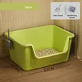 Caja de arena para gatos semicerrada verde oliva con pala y desodorante - Inclinado Extra Grande (50cm) / Verde menta