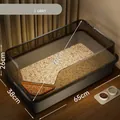 Extra large minimalist gray semi-enclosed cat litter box with high anti-splash walls 70cm - With Scoop / 65x38x26cm / Cloud Stone Grey