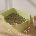Large green bathtub-style dog litter box with iron mesh and dimensions 59x43x23cm - Large Bathtub Dog Toilet / With Cleaning Scoop / Green