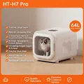 Secadora inteligente blanca de 64L para mascotas con calor constante y silencio - Enchufe CN / H7-Edición De Gama Alta (Blanco Perla) 64L