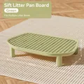 Green raised anti-tracking cat litter tracking board platform measuring 46x30x9cm - [Green] Detachable High-Legged Litter Trapping Platform (Fits 99% of Cat Litter Boxes) / Cat Pedal
