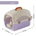 Caisse de transport portable pour animaux violet taro, 500x320x330mm pour chats et chiens - Violet (Sans Lucarne / Comprend Bol et Tapis d'Urine) / 50x32x33cm