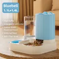 Blauer 2-in-1 Futterautomat und Wasserspender für Haustiere mit 1,1 L + 1,4 L Kapazität - Große Kapazität / Blau