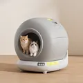 Smart automatic self-cleaning cat litter box with WiFi control in grey spherical design - Without Pedal / CN Plug / Premium Grey