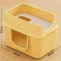 Extra large yellow enclosed cat litter box with transparent door and top entry 66x48x53cm - Jumbo Style / With Large Litter Scoop / Jumbo Mango Yellow