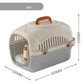 Caisse de transport grise pour chats et chiens, dimensions 500x320x330mm - Gris Blanc (Sans Lucarne / Comprend Bol et Tapis d'Urine) / 50x32x33cm