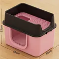 Extra large pink enclosed cat litter box with splash-proof design 66x48x53cm measurements - Jumbo Style / With Large Litter Scoop / Jumbo Black Pink