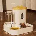 Distributore automatico 2-in-1 di cibo e acqua giallo per gatti e cani 27x23x27 - Giallo Limone