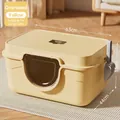 Extra large yellow fully enclosed cat litter box with scoop, dimensions 63x44x33cm - [63cm Jumbo] Thickened Model - Yellow / Basic Model (Includes Litter Scoop & Deodorizing Pack)