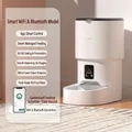 Smart WiFi and Bluetooth pet automatic feeder with minimalist white design and app control - Smart WiFi Bluetooth Version / 4L Large Capacity