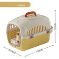 Transportín amarillo mango para gatos y perros pequeños medida 500x320x330mm - Amarillo (Sin Claraboya / Incluye Cuenco y Alfombrilla de Orina) / 50x32x33cm