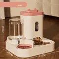Distributore automatico acqua e cibo rosa per animali domestici con dimensioni - rosa pesca
