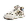 Sneakers alte stringate per adolescenti con dettagli a tema orsetto cartone animato di tendenza - 40 / Stile Cachi (LX-S1203)