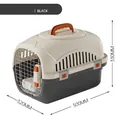 Transportín de plástico resistente para mascotas, negro obsidiana, 500x320x330mm - Negro (Sin Claraboya / Incluye Cuenco y Alfombrilla de Orina) / 50x32x33cm