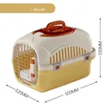 Transportín portátil amarillo mango para gatos y perros, medida 500x320x330mm - Amarillo (Con Claraboya / Incluye Cuenco y Alfombrilla de Orina) / 50x32x33cm