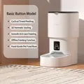Smart automatic pet feeder with Wi-Fi and Bluetooth control in a minimalist white design - Basic Button Model / 4L Large Capacity