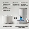 Smart automatic pet feeder and water fountain set with APP control and video monitor. - Voice Video Interaction Set / 4L Feeder Video Version + 3L Water USB