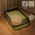 Extra große grüne halbgeschlossene Katzentoilette mit Anti-Tracking-Siebplatte - Mit Schaufel / Groß (45x30x17cm) / Mintgrün