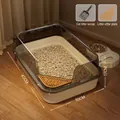Extra große halbgeschlossene Katzentoilette mit Sandsieb und passender Schaufel in Weiß - Mit Schaufel / Groß (45x30x17cm) / Milchcremeweiß