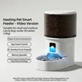 Smart WiFi automatic pet feeder with 4L large capacity bin for cats and small dogs - Voice Video Interaction Model / 4L Capacity - Black