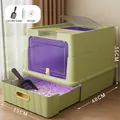 Grande maison de toilette pour chat verte avec tiroir, 48 cm de long et lampe UV - Style de Stérilisation / Stérilisation-Vert Menthe