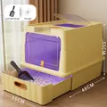 Grande maison de toilette pour chat fermée avec tiroir et pelle, couleur jaune - Style de Stérilisation / Stérilisation-Jaune Mangue
