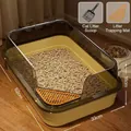 Große halboffene Katzentoilette mit Schaufel und Siebplatte, Größe 52x33x18cm - Mit Schaufel / Extra groß (52x33x18cm) / Käsegelb