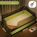 Extra große halbgeschlossene limettengrüne Katzentoilette mit 65 cm Längenangabe - Mit Schaufel / 65x38x26cm / Mintgrün