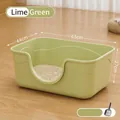 Μεγάλο ανοιχτό κουτί άμμου γάτας σε πράσινο lime, μέγεθος 63x44x27cm για κατοικίδια - 63cm / Διευρυμένο και Πυκνό Στυλ / Με Εξαιρετικά Μεγάλο Φτυάρι / Λαχανί