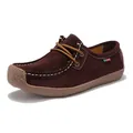 Mocassins décontractés classiques en daim marron foncé pour femmes avec semelle en caoutchouc - 38 / Brun (806)