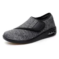 Lightweight grey breathable walking shoe with velcro strap and air cushion heel - 35 / Black