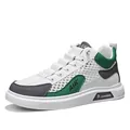 Eleganti sneaker da uomo in mesh traspirante in bianco, verde e grigio per l'estate - 39 / Bianco Verde