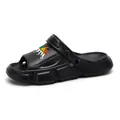 Black outdoor sports clogs featuring colorful graphic design for summer beach wear - 44-45 / Black