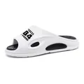Herren Sommer Badeschuhe mit Cloud-Gefühl Sohle in Weiß mit schwarzem 64 Print - 44-45 / Weißschwarz