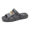 Grey summer outdoor clog sandals with non-slip sole and colorful faith graphic print - 44-45 / Gray