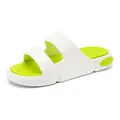 Stilvolle weiß-grüne Badeschlappen mit dicker Sohle und zwei Riemen für den Sommer - 44-45 / Dual-Use Dicke Sohle Slides (5501) / Weißgrün