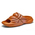 Orange basketball texture slide sandal with thick non-slip sole for summer indoor outdoor use - 36-37 / Orange