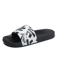 Anti-slip graffiti slide sandals featuring 'LOVE' print for stylish summer leisure wear - 36 / Graffiti Style (QDTX-110 Black)